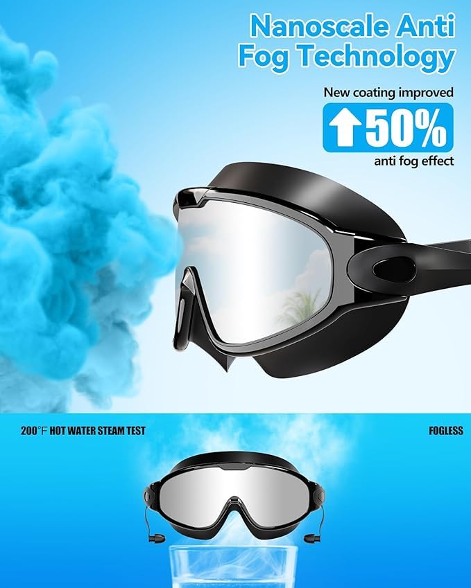 Last page® Adults Swim Goggles 2 Pack, Anti-Fog Wide View UV Protection Pool No Leaking Swimming Goggles for Adult Youth & Men,Women