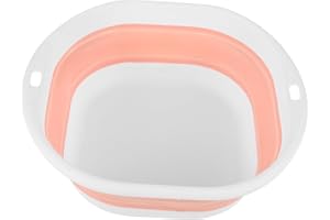 Beatifufu Portable Foldable Baby Face Basin Small Collapsible Washbasin for Travel and Home Bathing Pink
