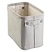 mDesign Soft Cotton Fabric Closet Storage Organizer Bin Basket Storage Organizer for Bathroom - Attached Handles - Use on Vanity, Cabinet, Shelf, Countertop, Tall, 2 Pack - Light Gray