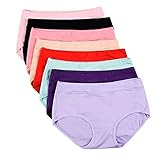 Buankoxy Women's 8 Pack Mid-Rise Stretch Cotton Panties, Assorted Colors (US 6)