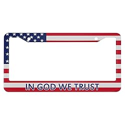 oFloral in God We Trust Aluminum Alloy License