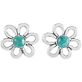 Turquoise Earrings 925 Sterling Silver & Genuine Gemstone