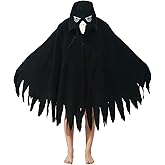 YUTCOTC Unisex Crow Costume Hooded Cape Crow Cosplay Hooded Christmas Costumes Party Cape