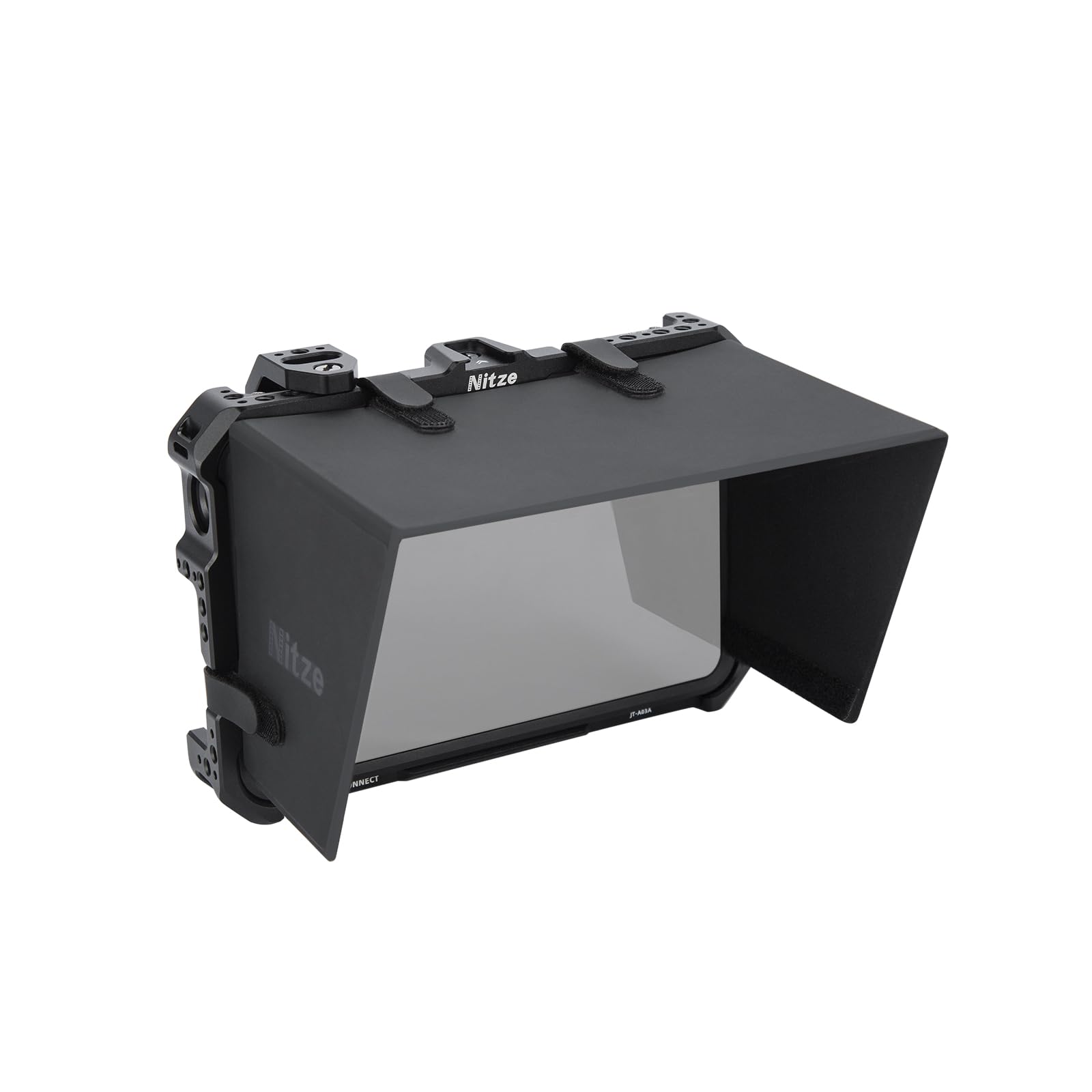 Nitze Cage for Atomos Shogun/Shogun Ultra/Shogun Connect Monitor, Shogun/Shogun Ultra/Shogun Connect Monitor Cage with Mounting Plate and Sunhood - JT-A03C
