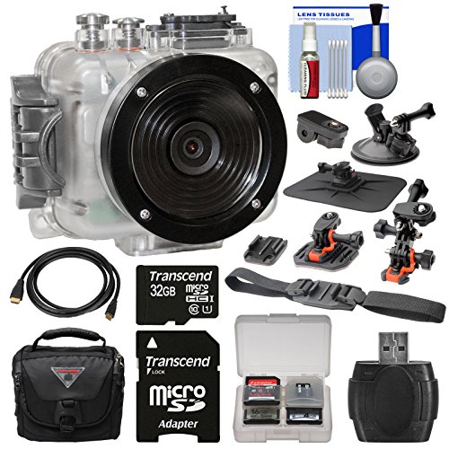 Intova-Connex-1080p-HD-Waterproof-Video-Action-Camera-Camcorder-200-ft-60m-with-32GB-Card-2-Helmet-Flat-Surface-Suction-Cup-Mounts-Case-HDMI-Cable-Kit