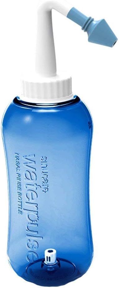Nasal Nose Spray Bottle Neti Pot 10oz 300ml Nose Cleaner Nasal Aspirator Allergies Sinus Relief Pressure Rinse Cleanser, Nasal Saline Spray Sinus Nasal Rinse Sneezer,Blue Color