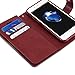 GOOSPERY Mansoor Wallet for Apple iPhone 8 Plus Case (2017) iPhone 7 Plus Case (2016) Double Sided Card Holder Flip Cover - Wine