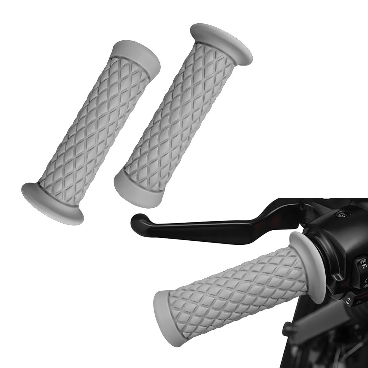 Gasedin 2 PCS Motorcycle Hand Grips, 7.8" Anti-Slip