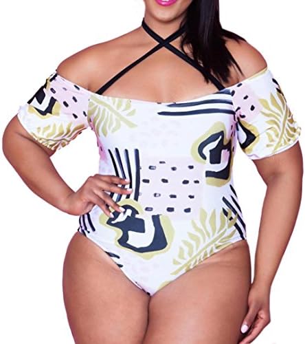FENZL Women Plus Size One Piece Bandage Push up Monokini Bikini Swimwear Swimsuit