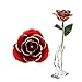 24K Red Rose Christmas Gifts for Her, Dipped Gold Rose Love Real Golden Plated Preserved Eternal Flower with Rose Stand Present for Wife/Girlfriend/Lover/Lady (Red)