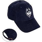 Desert Cactus University of Connecticut UConn Baseball Hat Huskies Brimmed Embroidered Hats Cap Adjustable Cloth Strap Adult (Style B1) Blue