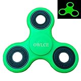 OWLCE Tri-Fidget Spinner EDC Focus Toys Fluorescent with Hybrid Ceramic Bearing Ultra Durable (Green)