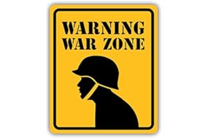 ZIRNI War Zone Army Warning Sign Sticker Decal Design 4" X 5"