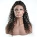 Curly Human Hair Full Lace Wigs 130% Density Brazilian Loose Deep Curly Wig for Black Women Natural Color 14 inch