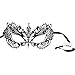 Signstek Venetian Luxury Style Metal Filigree Princess Masquerade Mask, Black