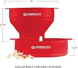 Brensten Collapsible Silicone Microwave Popcorn Popper Bowl Red view 7