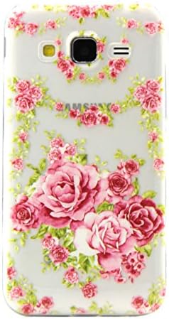 G360 Case, Galaxy Core Prime Case, Floral Printed Case, Wwwe® Flexible Soft TPU Cover for Samsung Galaxy Core Prime G360 G3606 G3608 G3609 / Galaxy Prevail LTE