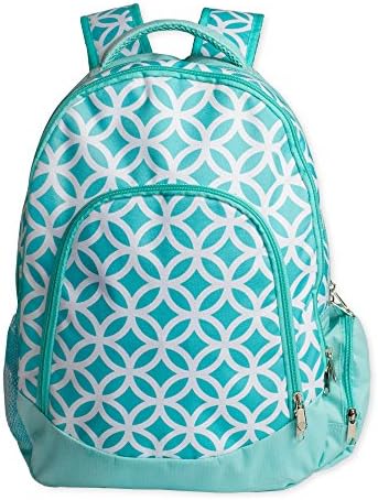 Warner BrosSadie Circle Patterned Aqua 12 x 17 Polyester Zippered Backpack