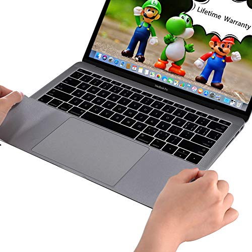 ChasBete Palm Rest Cover Sticker Skin for MacBook Pro 13 Inch with Touch Bar Color Gray Body Protective Film (A1706/A1989)