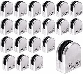 20 pcs Abrazaderas de Vidrio de Acero Inoxidable 304 Soporte de Vidrio