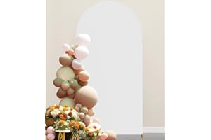 JKDMJF White 6FT Wedding Arch Covers Spandex Fitted Arch Cover Backdrop Fabric for Birthday Party Engagement Photo Autograph Wall Banquet Baby Shower Arch Stand Backdrop Decorations