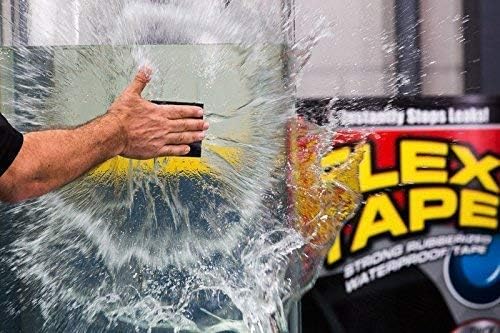 HomeExpo Waterproof Rubberized Adhesive Sealant Tape Stop Leaks Seal Sealant Repair Tape For Stop Leakage of Kitchen Sink, Toilet Tub, Water Tank, Pipe, Garden hose pipe (4" X 5', Black)
