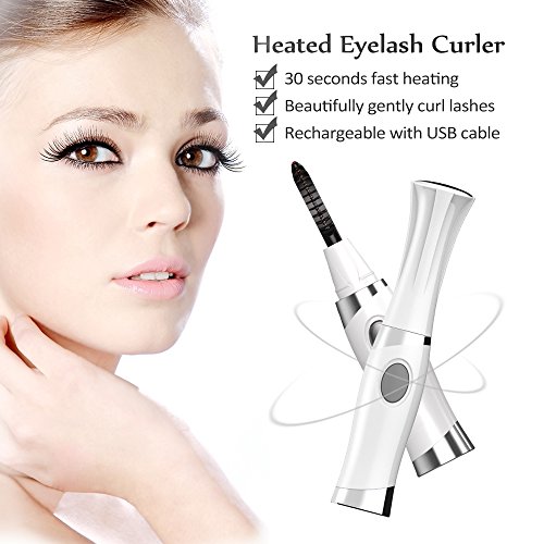 Heated Eyelash Curler with Comb Design Rechargeable, Electric Eyelash