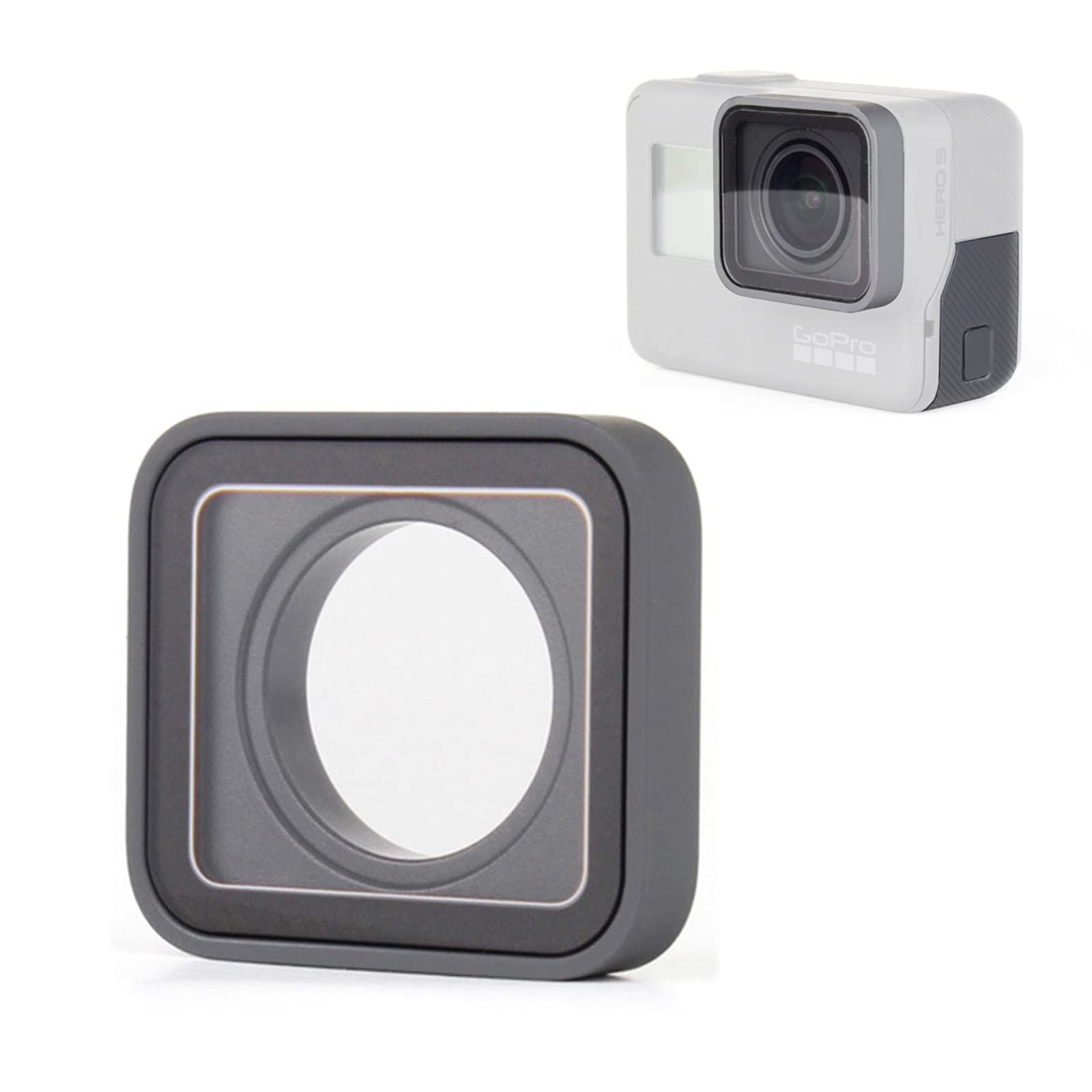 NMD&LR Camera Replacement Lens Cover for GoPro HERO 5 6 7, Anti-Scratch Lens Repair Parts Camera Accessories Compatible for Gopro Hero 5 Hero 6 Hero 7 Black