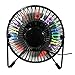 Justup USB Programmable LED Desk Fan RGB Programmable Personal Table Cooling Fan 360°Rotation RGB LED Display Memory Function Durable Metal Phrame 5’ for Home and Office (Programmable Fan)
