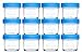Nellam Baby Food Storage Containers - Leakproof, Airtight, Glass Jars for Freezing & Homemade Babyfood Prep - Reusable, BPA Free, Microwave & Freezer Safe (12x4oz, Blue)