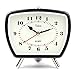 Lily's Home Vintage Retro Inspired Analog Alarm Clock, Looks Like Miniature Television Set with Silver Legs, Small Stylish Clock Adds Character to Any Bedroom, Black (5 1/2