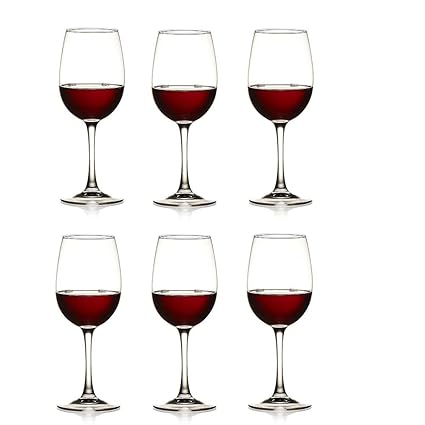 Buy Impal Red Wine Glass Platinum Band Glass 400ml Set Of 6 Online At Low Prices In India Amazon In