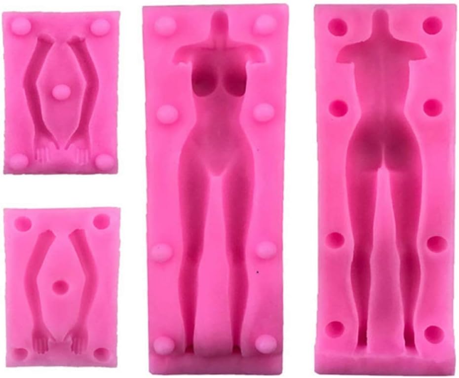 1pc 3D Human Doll Woman/Man Body Shape Silicone Mold for DIY Desserts Gum Paste Cupcake Cake Topper Decor Candy Handmade Fondant Mold Chocolate Pudding Soap Mould Ice Cube Jelly Shots Crystal
