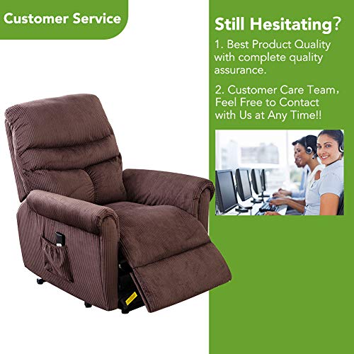 Lift Chair Recliner for Elderly Power Electric Seat with Remote Control Recliners - Chocolate