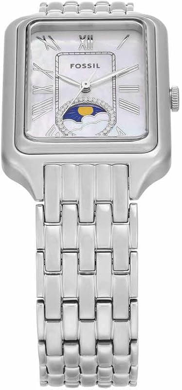 Relógio Raquel para mulheres, movimento de quartzo de três mãos com bracelete em aço inoxidável, tom prateado, 29 mm