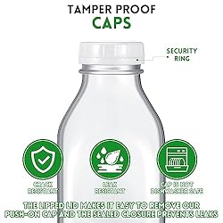 Peryiter 6 Pcs Glass Milk Bottle with Lid Reusable