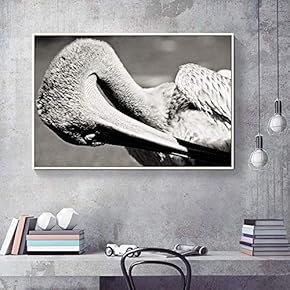 Floating Framed Canvas Wall Art for Living Room, Bedroom Black and White Wild Animal Canvas Prints for Home Decoration Ready to Hang - 16x24 inches