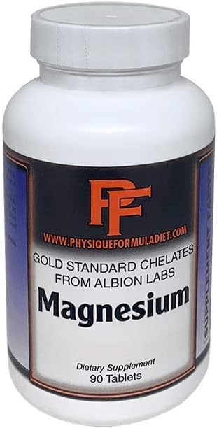 Physique Formula Magnesium Glycinate Supplement Chelated with Albion: Magnesium Glycinate 400 MGS for Help with Sleep, Anxiety, Weight Loss and Muscle Recovery