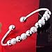 Jiayiqi Women Simple 925 Sterling Silver Color Beads Bangle Bracelet for Women