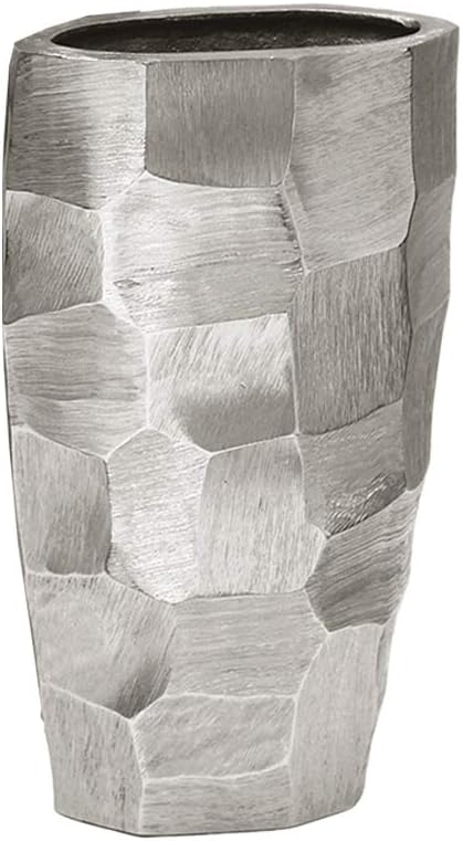 Amazon Com Large Hammered Metal Vase In Silver For Home Decor And