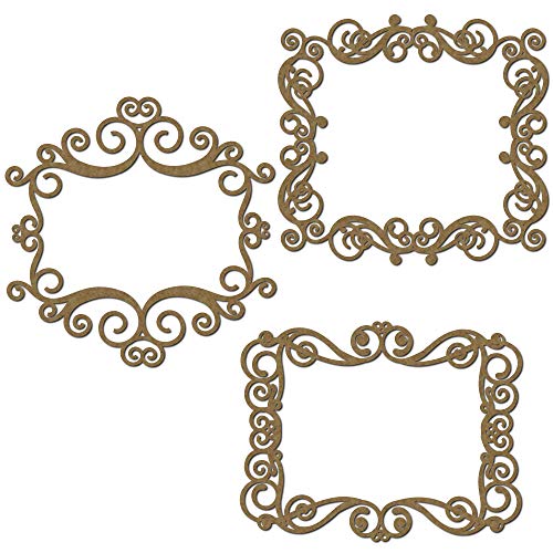 Rectangle Flourish Frames Scrapbook Embellishments | Laser Cut Chipboard | 3 Piece Set