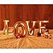 SAND MINE Wooden LED Letter Lights, LED Love Shaped Letters Sign, Battery Powered Christmas Lamp, Love Signs Light for Night Light Wedding Birthday Party Home Bar Decoration