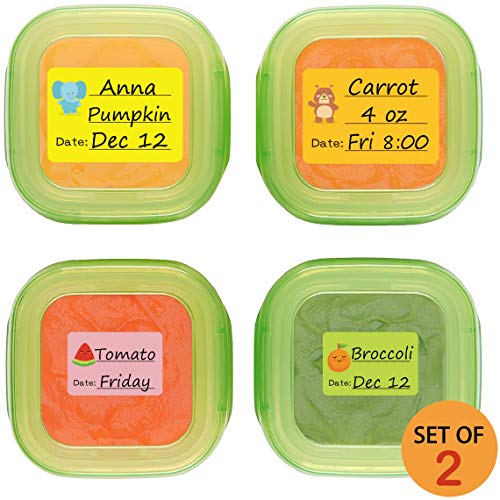 Baby Date Labels, Removable Write-On Labels for Baby Bottle, Food Storage Container, Freezer Tray & Reusable Pouch, Great for Daycare, Pack of 180