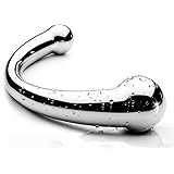 G-spot Massage Dildo, Stimulate Wand Fetish Plug Solid Metal Curved Dual Ended Masturbation Sex Toy for Couple