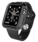 Apple Watch Case 42MM, SGM (TM) Flexible Silicon Armor Full Body Case Cover For Apple Watch 42MM (For 42 MM Apple Watch Only) (Black)