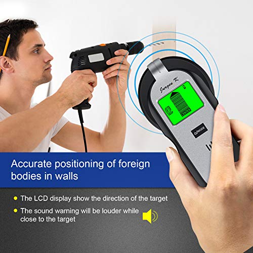 Stud Finder Wall Scanner, JURGEN K Multifunction Wall Detector with Upgrade Sensor, Digital LCD Display & Sound Warning for Center and Edge of Metal, Studs, Joists, Pipes, Live AC Wire Detection