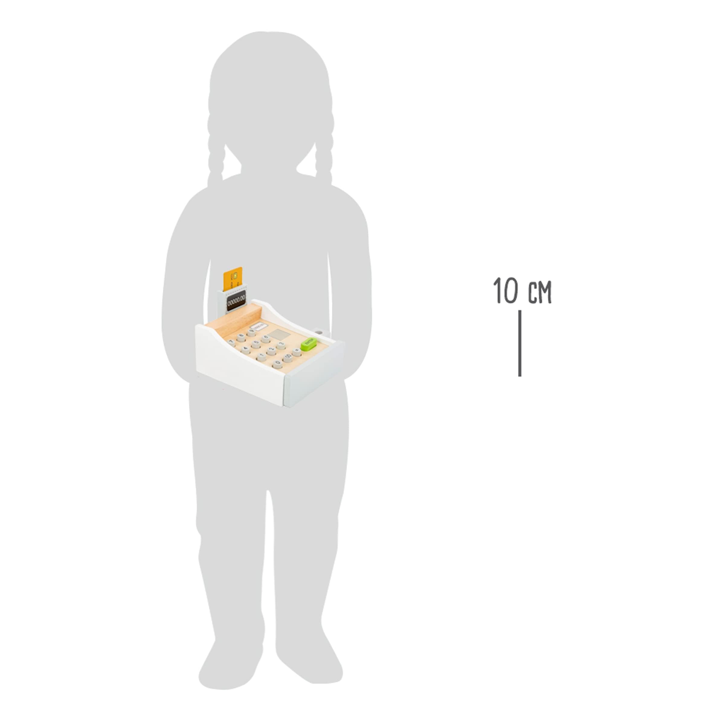Small Foot Spielkasse aus Holz, inkl. Scanner, Kartenlesegerät, Spielgeld und Kreditkarten, Mehrfarbig, 11099 Spielzeug 5