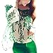 EFINNY Women Hollow Chiffon Blouse Leaf Printed Casual Tops Shirts