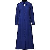 BLESSUME Clergy Women Roman Cassock Single Breasted Minister Choir Cassock Robe Clergy Pulpit Vestment