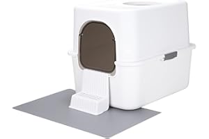RIZZARI Cat Litter Box with Lid, Increased Entrance Height, Top Entry Enclosed Litter Box with Door, Easy to Install, Suitable for Cats up to 7.5 lbs (White,Small)